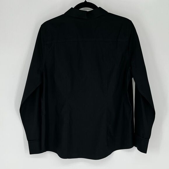 NWT CHICO’S Sloane Black Button Down Shirt Sz 1 (M/8) Effortless No-Iron Cotton - Picture 14 of 16